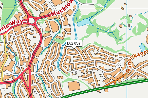 B62 8SY map - OS VectorMap District (Ordnance Survey)