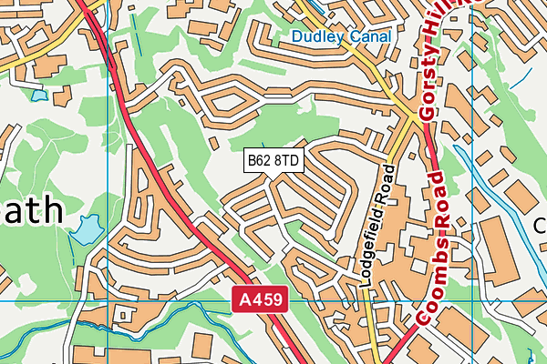 B62 8TD map - OS VectorMap District (Ordnance Survey)