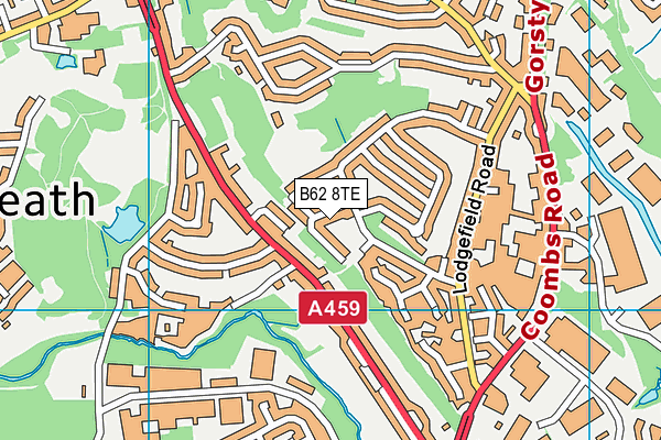 B62 8TE map - OS VectorMap District (Ordnance Survey)