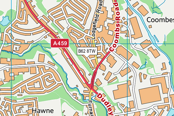 B62 8TW map - OS VectorMap District (Ordnance Survey)