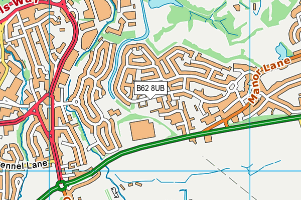 B62 8UB map - OS VectorMap District (Ordnance Survey)