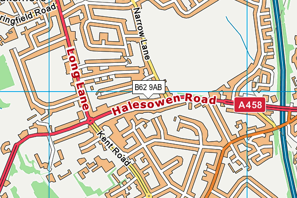 B62 9AB map - OS VectorMap District (Ordnance Survey)