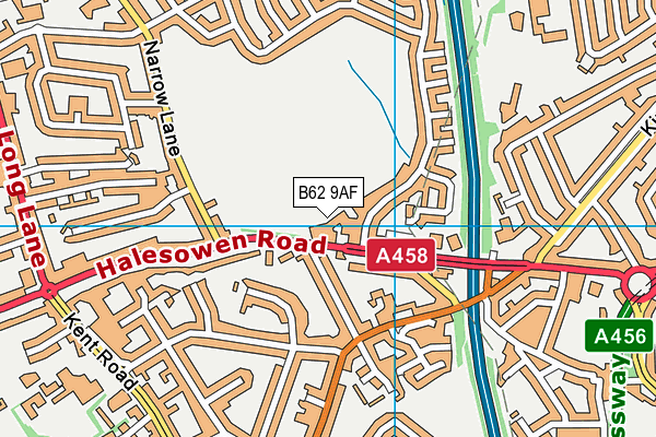 B62 9AF map - OS VectorMap District (Ordnance Survey)