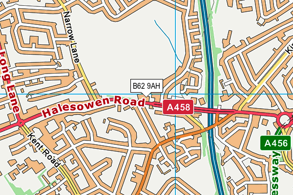 B62 9AH map - OS VectorMap District (Ordnance Survey)