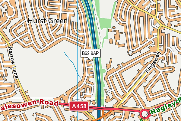 B62 9AP map - OS VectorMap District (Ordnance Survey)