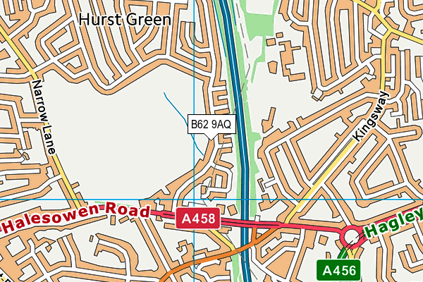 B62 9AQ map - OS VectorMap District (Ordnance Survey)