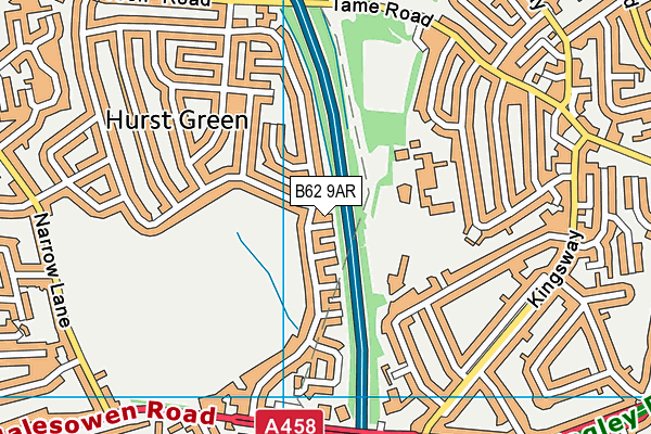 B62 9AR map - OS VectorMap District (Ordnance Survey)