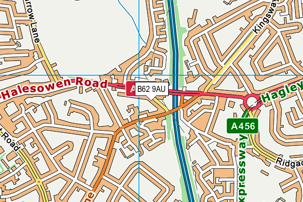 B62 9AU map - OS VectorMap District (Ordnance Survey)