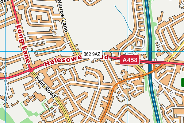 B62 9AZ map - OS VectorMap District (Ordnance Survey)