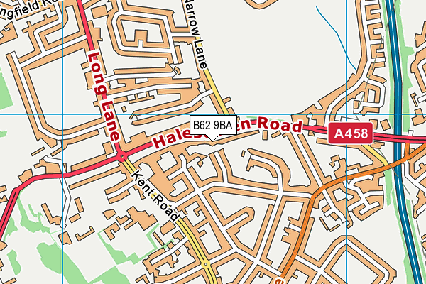 B62 9BA map - OS VectorMap District (Ordnance Survey)