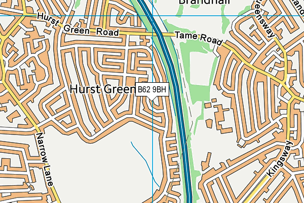 B62 9BH map - OS VectorMap District (Ordnance Survey)