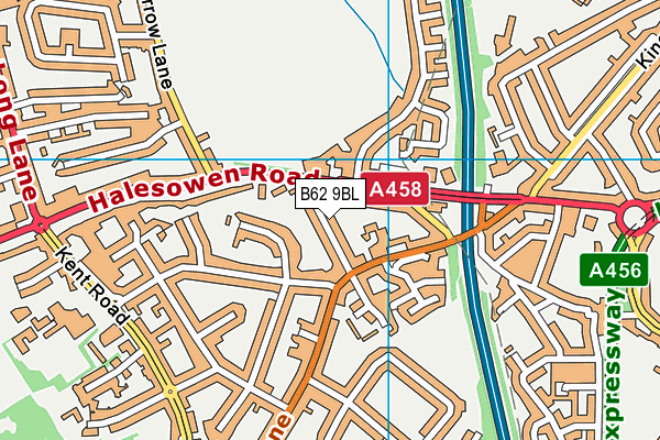 B62 9BL map - OS VectorMap District (Ordnance Survey)