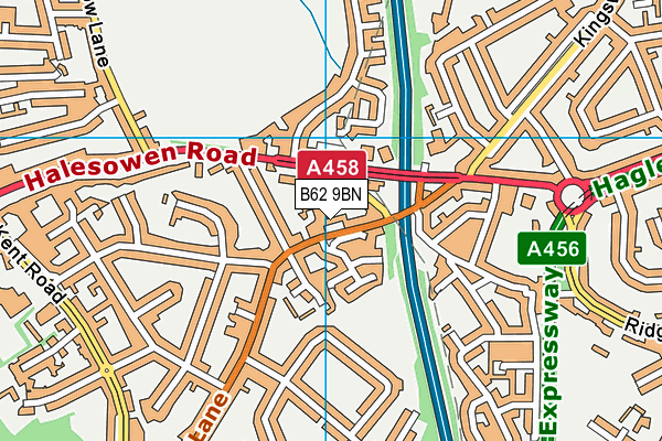 B62 9BN map - OS VectorMap District (Ordnance Survey)