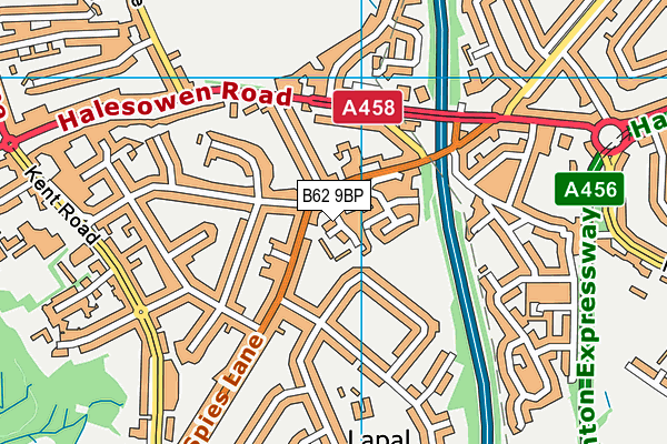 B62 9BP map - OS VectorMap District (Ordnance Survey)