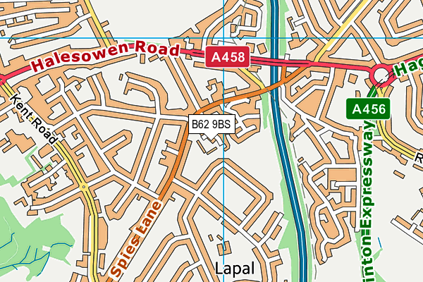 B62 9BS map - OS VectorMap District (Ordnance Survey)