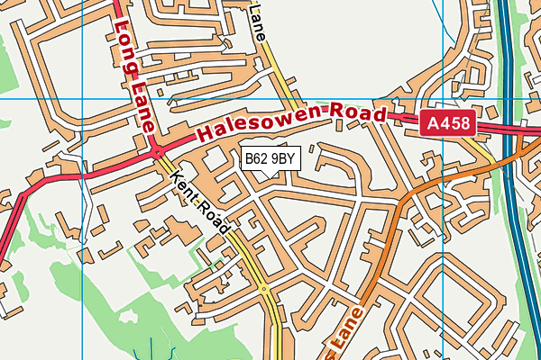 B62 9BY map - OS VectorMap District (Ordnance Survey)