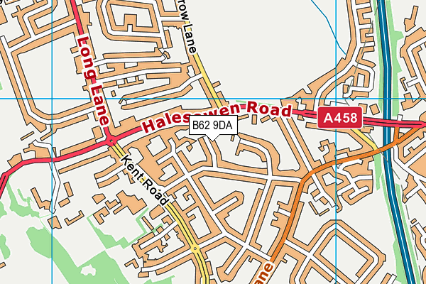 B62 9DA map - OS VectorMap District (Ordnance Survey)