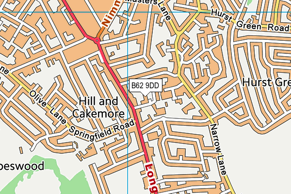 B62 9DD map - OS VectorMap District (Ordnance Survey)