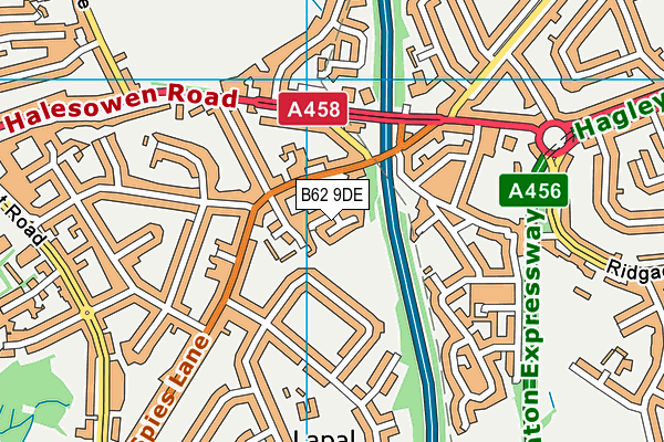 B62 9DE map - OS VectorMap District (Ordnance Survey)