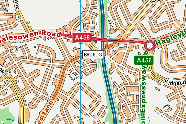 B62 9DG map - OS VectorMap District (Ordnance Survey)