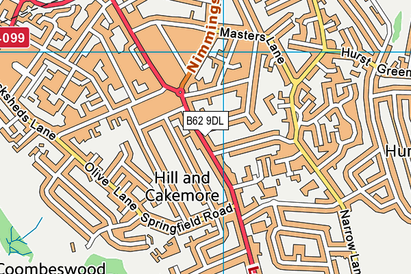 B62 9DL map - OS VectorMap District (Ordnance Survey)