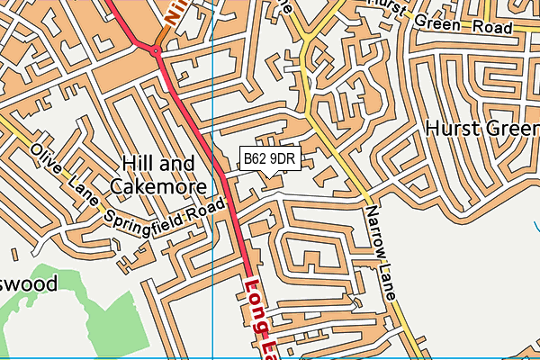B62 9DR map - OS VectorMap District (Ordnance Survey)
