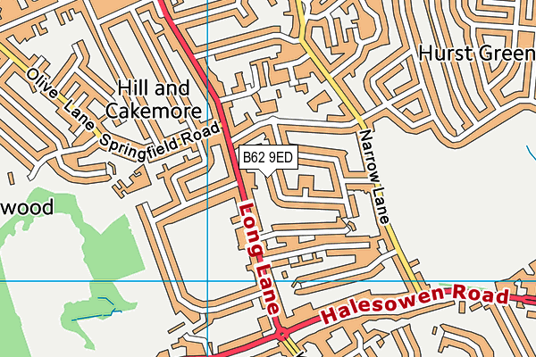 B62 9ED map - OS VectorMap District (Ordnance Survey)