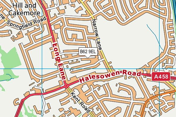 B62 9EL map - OS VectorMap District (Ordnance Survey)