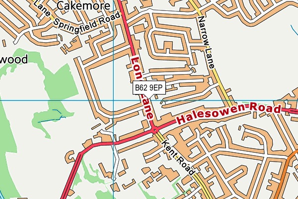 B62 9EP map - OS VectorMap District (Ordnance Survey)