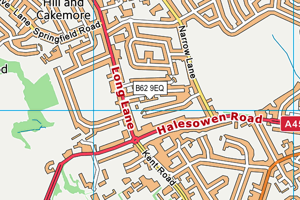 B62 9EQ map - OS VectorMap District (Ordnance Survey)