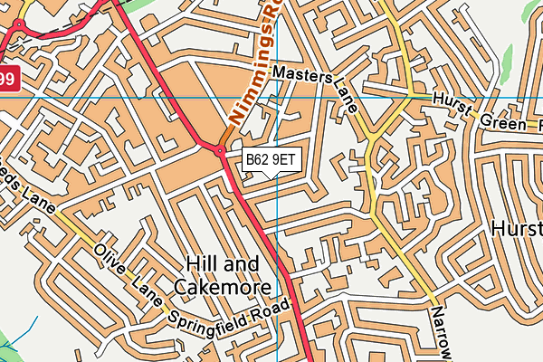 B62 9ET map - OS VectorMap District (Ordnance Survey)