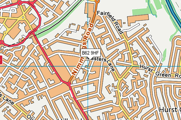 B62 9HF map - OS VectorMap District (Ordnance Survey)