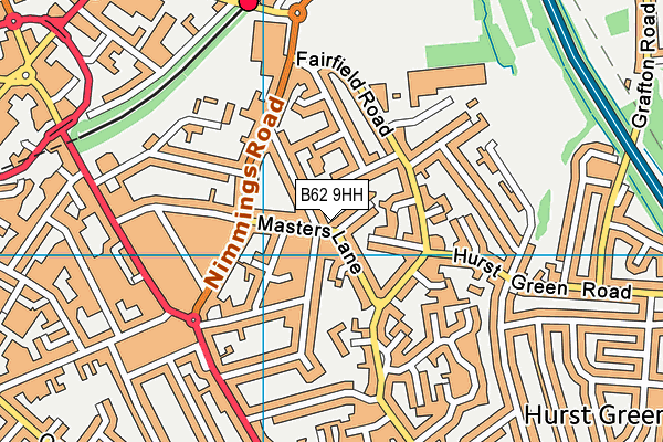 B62 9HH map - OS VectorMap District (Ordnance Survey)