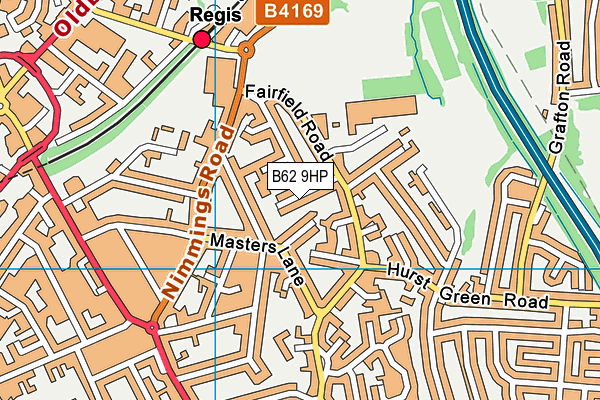 B62 9HP map - OS VectorMap District (Ordnance Survey)