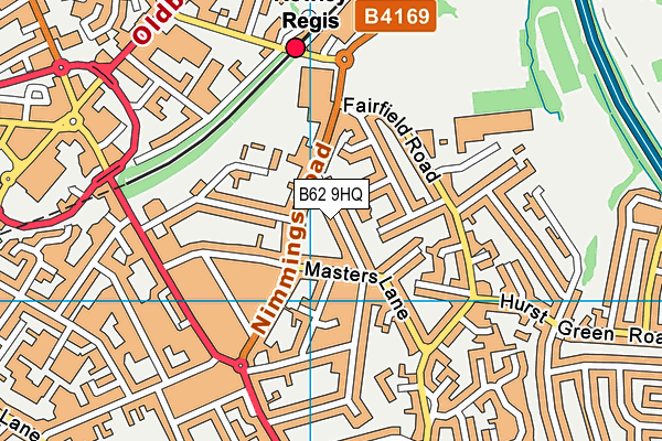B62 9HQ map - OS VectorMap District (Ordnance Survey)