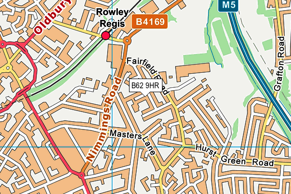 B62 9HR map - OS VectorMap District (Ordnance Survey)