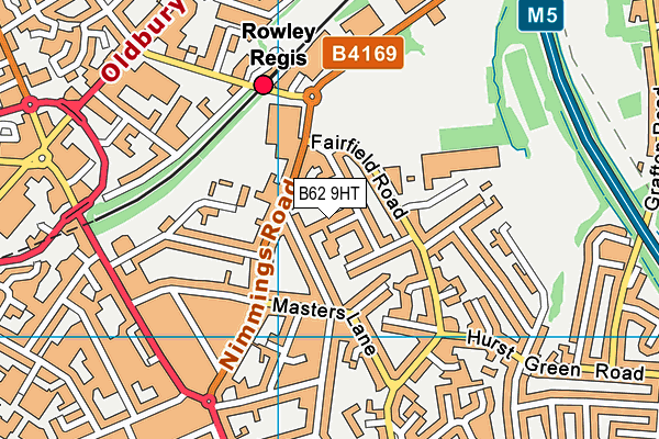 B62 9HT map - OS VectorMap District (Ordnance Survey)