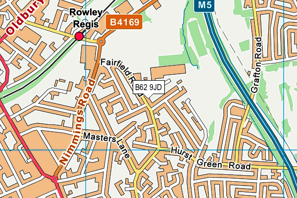 B62 9JD map - OS VectorMap District (Ordnance Survey)