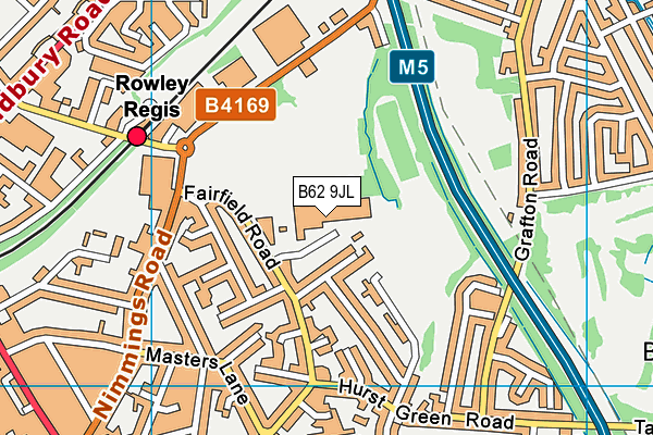 B62 9JL map - OS VectorMap District (Ordnance Survey)