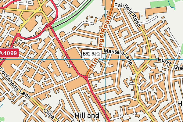 B62 9JQ map - OS VectorMap District (Ordnance Survey)