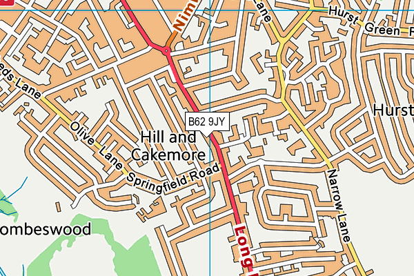 B62 9JY map - OS VectorMap District (Ordnance Survey)