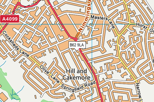 B62 9LA map - OS VectorMap District (Ordnance Survey)