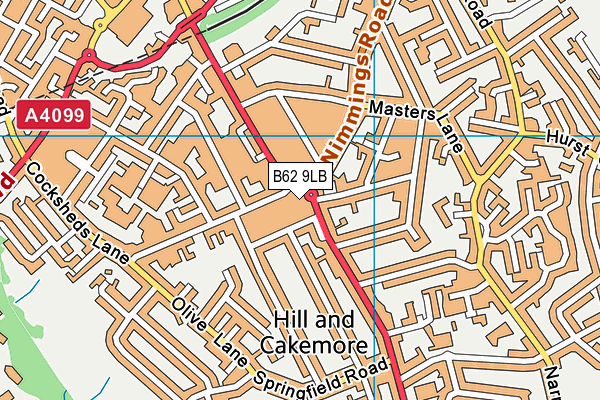 B62 9LB map - OS VectorMap District (Ordnance Survey)