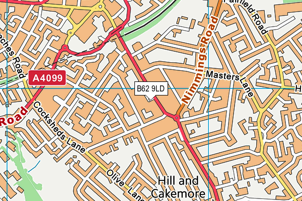 B62 9LD map - OS VectorMap District (Ordnance Survey)