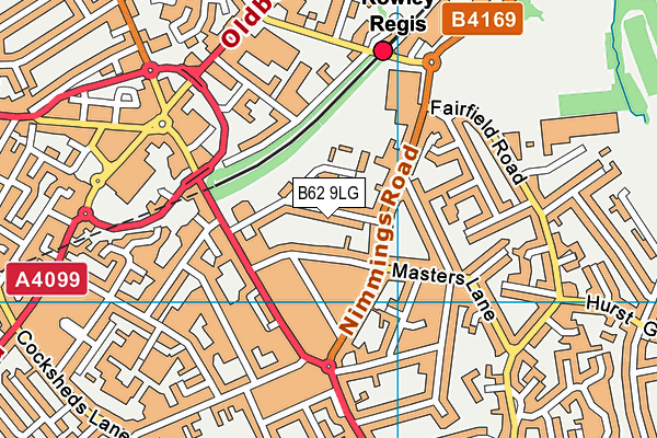 B62 9LG map - OS VectorMap District (Ordnance Survey)