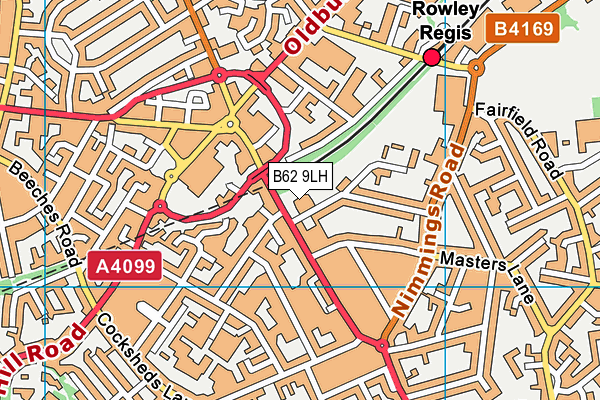 B62 9LH map - OS VectorMap District (Ordnance Survey)