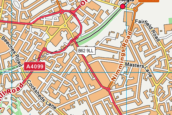 B62 9LL map - OS VectorMap District (Ordnance Survey)