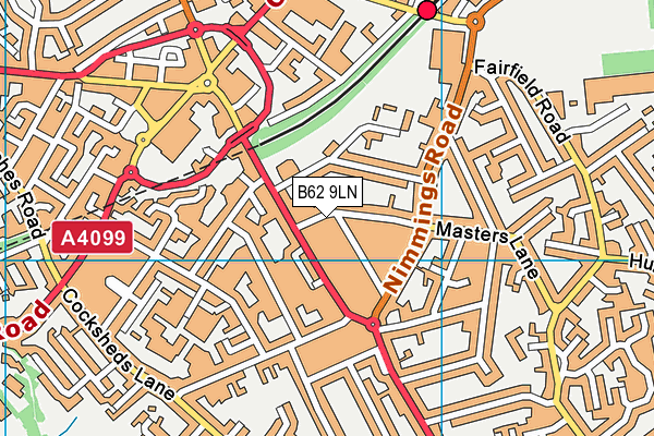 B62 9LN map - OS VectorMap District (Ordnance Survey)