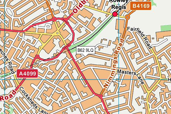 B62 9LQ map - OS VectorMap District (Ordnance Survey)