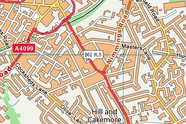 B62 9LS map - OS VectorMap District (Ordnance Survey)